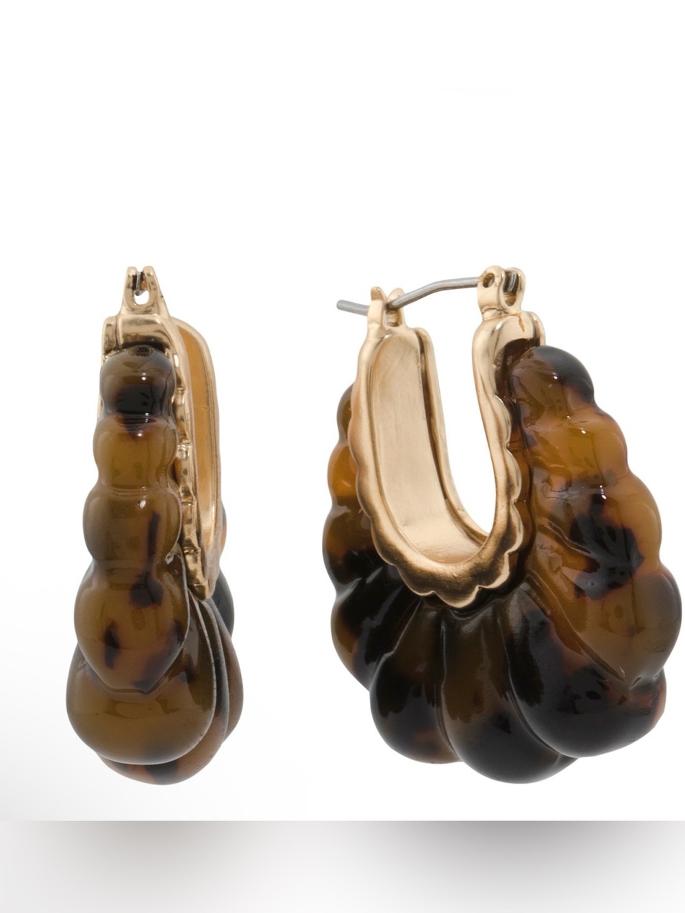 Patricia Nash Tortoise Scalloped Hoop Earrings